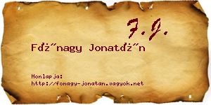 Fónagy Jonatán névjegykártya